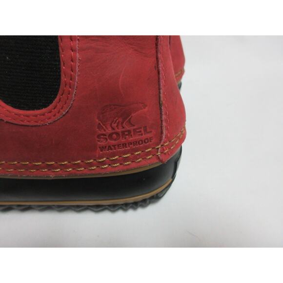 Sorel Out N About Rain Boots Women's Size 10 Red Suede Slip Ons - Picture 3 of 7